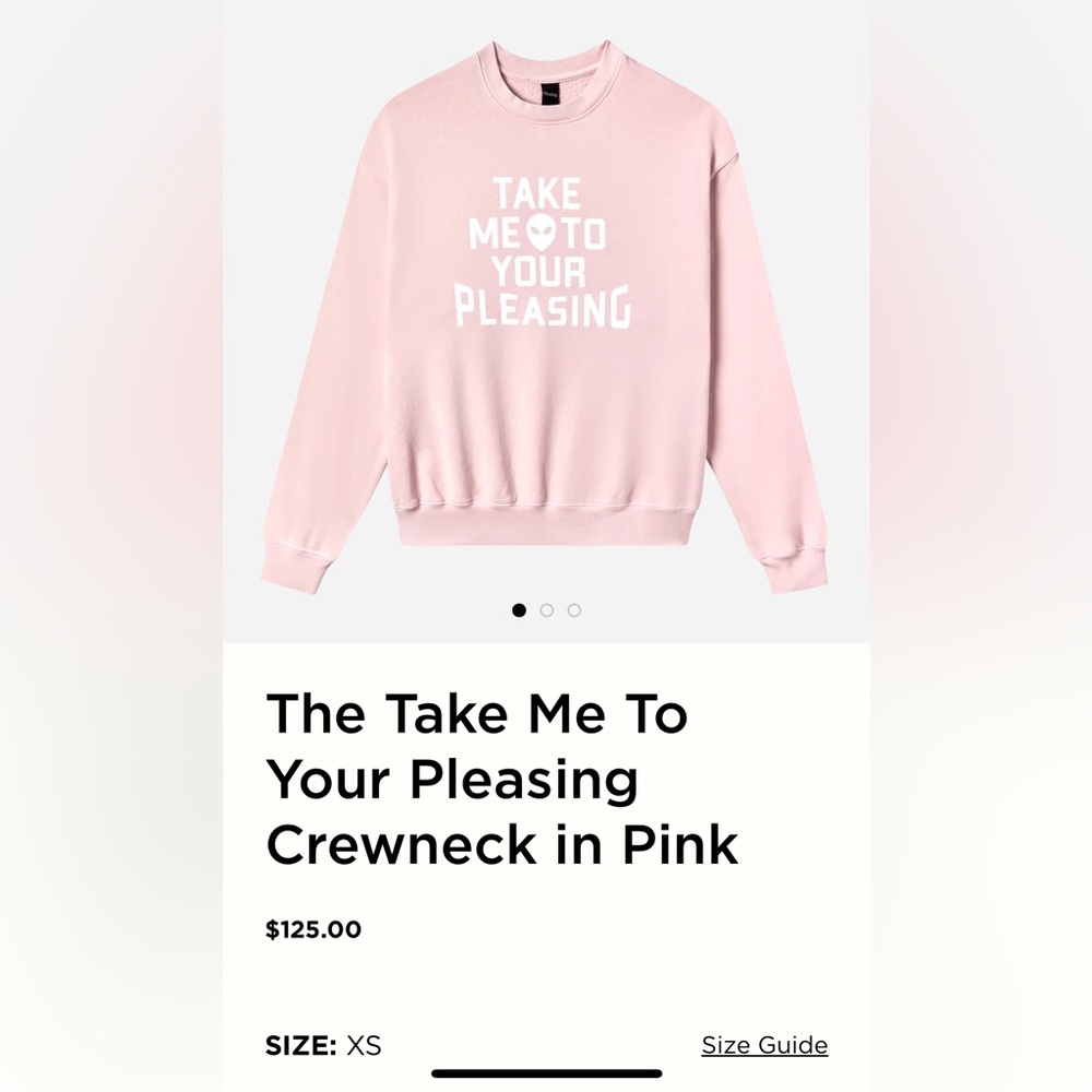 NWT Pleasing The Take Me To Your Pleasing Crewneck in Pink - Picture 3 of 11